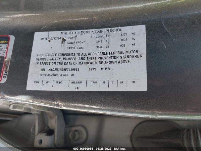 KNDJN2A26F7126882 KIA Soul Base