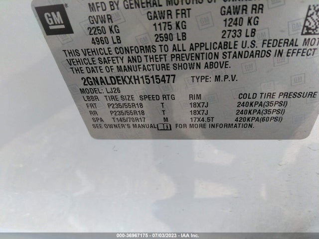 Chevrolet Equinox Premier 2017 2GNALDEKXH1515477 Image 15
