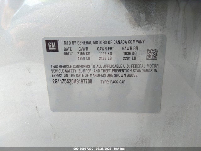 Chevrolet IMPALA LS 2017 2G11Z5S30H9197700 Image 9