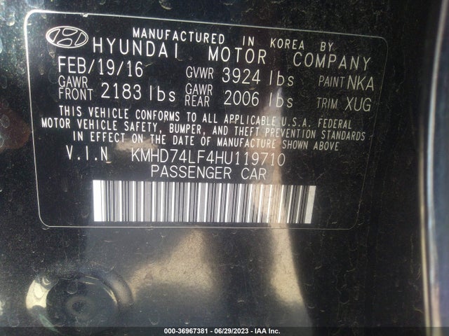 Hyundai ELANTRA SE 2017 KMHD74LF4HU119710 Image 15
