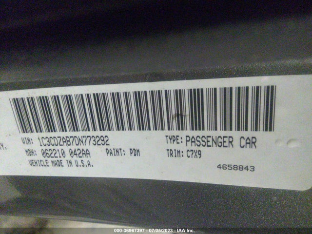 2013 DODGE AVENGER SE VIN: 1C3CDZAB7DN773292