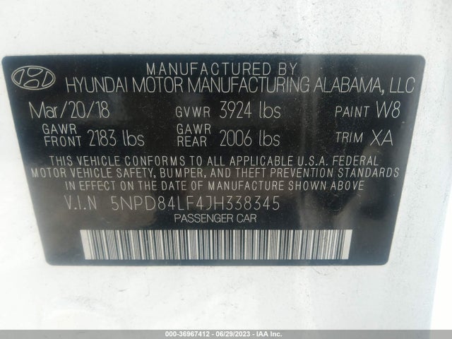 Hyundai Elantra Value Edition 2018 5NPD84LF4JH338345 Image 15