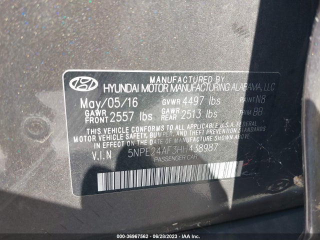 Hyundai SONATA SE 2017 5NPE24AF3HH438987 Image 15