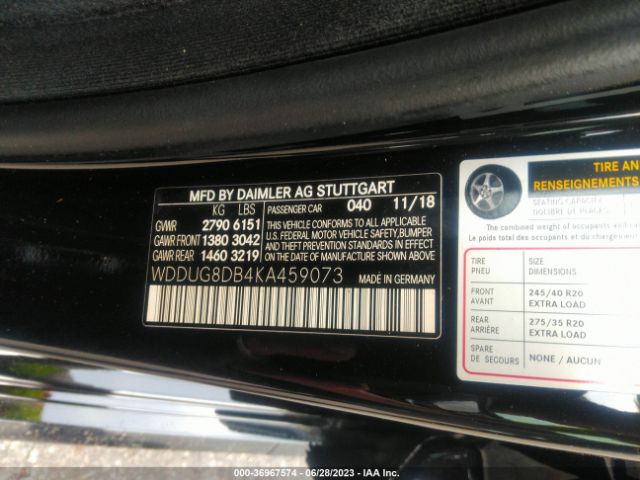 WDDUG8DB4KA459073 Mercedes-Benz S-class S 560