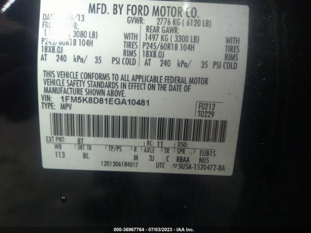 1FM5K8D81EGA10481 Ford EXPLORER XLT
