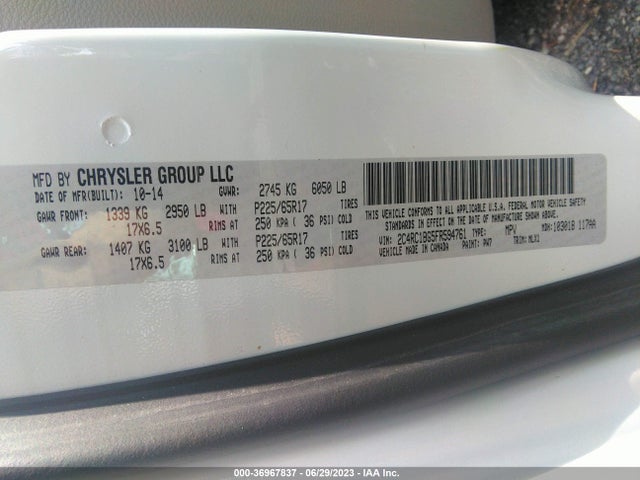 2C4RC1BG5FR594761 Chrysler Town & Country Touring
