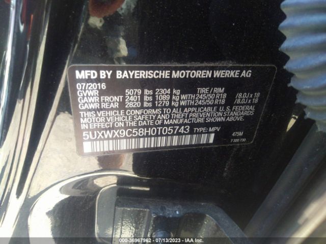5UXWX9C58H0T05743 BMW X3 Xdrive28i