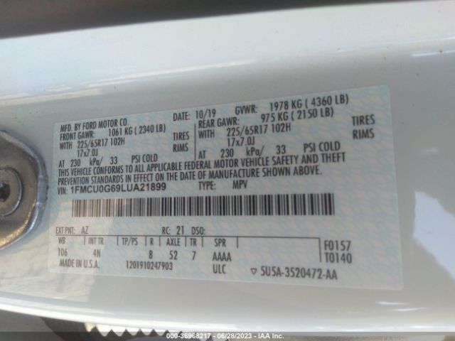 1FMCU0G69LUA21899 Ford ESCAPE SE