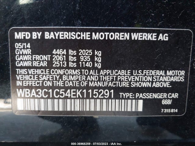 BMW 3 Series 328i 2014 WBA3C1C54EK115291 Image 9