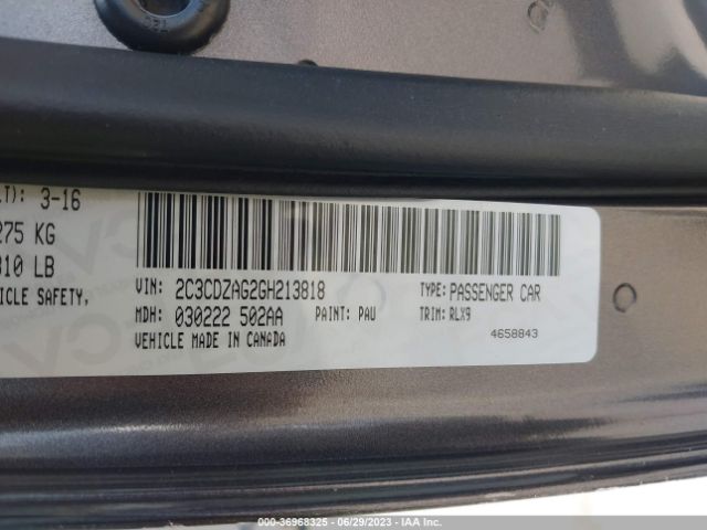 2C3CDZAG2GH213818 Dodge Challenger Sxt Plus