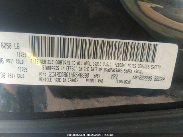 Dodge Grand Caravan Se Plus 2017 2C4RDGBG1HR548900 Image 9