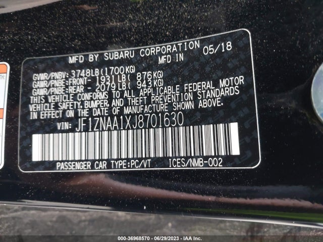 2018 Toyota 86, VIN: JF1ZNAA1XJ8701630