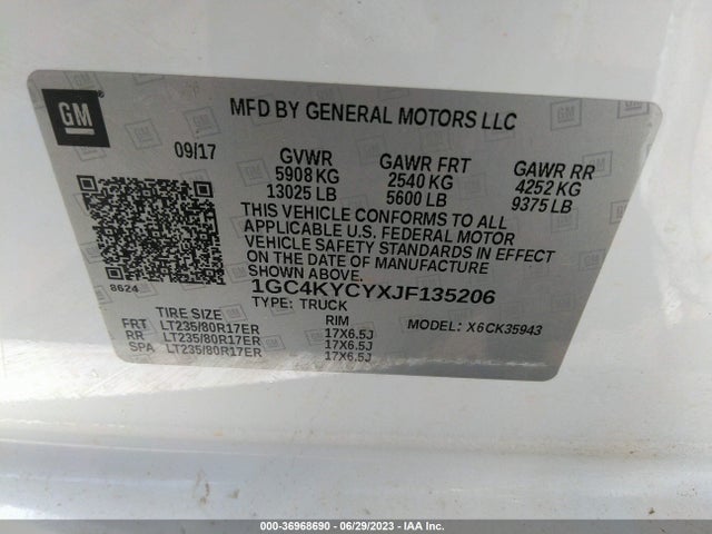 2018 Chevrolet Silverado 3500, VIN: 1GC4KYCYXJF135206