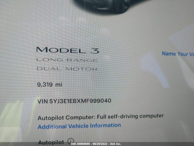 Tesla Model 3 Long Range 2021 5YJ3E1EBXMF999040 Image 15