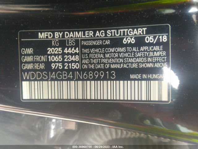 2018 MERCEDES-BENZ CLA WDDSJ4GB4JN689913 Photo 8