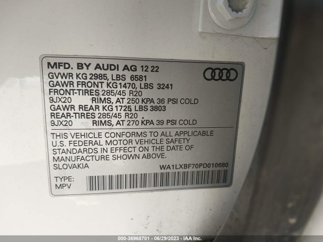 WA1LXBF70PD010680 Audi Q7 Premium Plus
