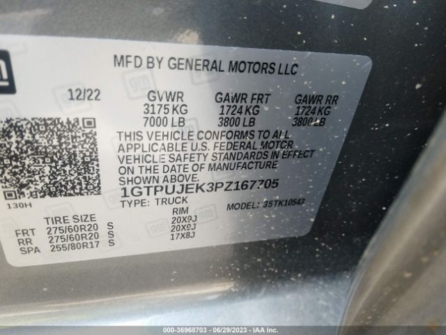 1GTPUJEK3PZ167705 GMC Sierra 1500 Elevation