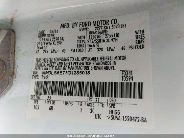 NM0LS6E73G1285018 Ford Transit Connect Xl
