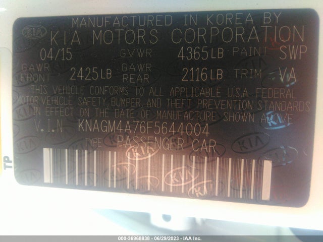 KIA Optima 2015 KNAGM4A76F5644004 Image 21
