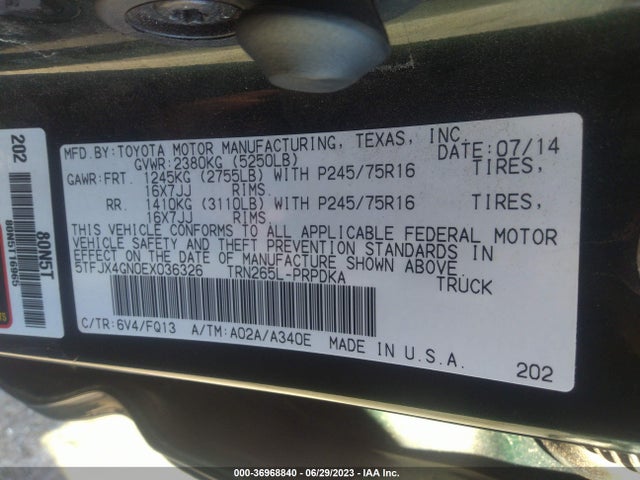 Toyota Tacoma Prerunner 2014 5TFJX4GN0EX036326 Image 15