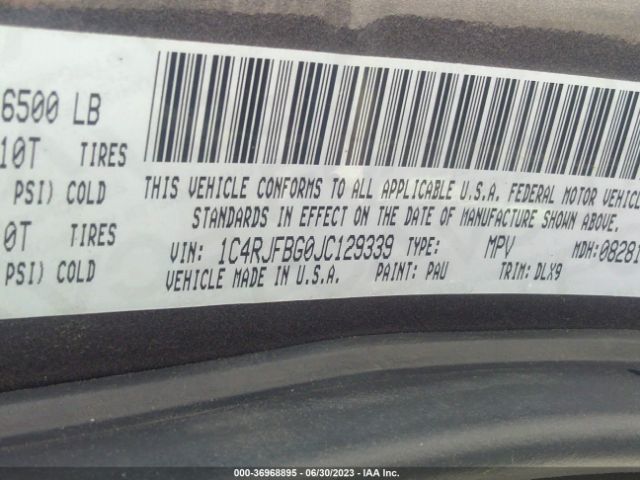 1C4RJFBG0JC129339 Jeep Grand Cherokee Limited