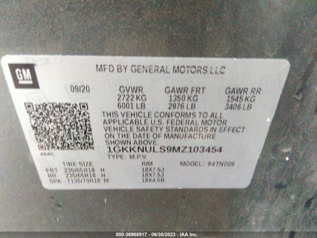 GMC Acadia Awd Slt 2021 1GKKNULS9MZ103454 Image 9