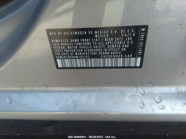 3VWCB7BU6KM193753 Volkswagen Jetta S/se/r-line