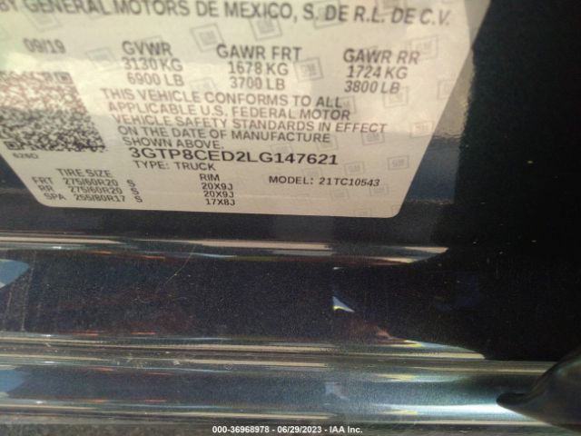 3GTP8CED2LG147621 GMC Sierra 1500 Elevation