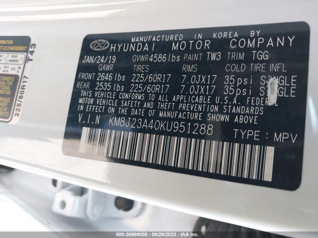 Hyundai TUCSON SE 2019 KM8J23A40KU951288 Image 9