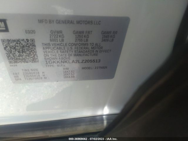 1GKKNKLA2LZ205513 GMC ACADIA SLE