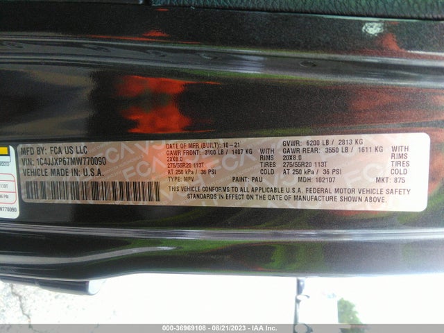 1C4JJXP67MW770090 Jeep Wrangler 4xe Unlimited Sahara