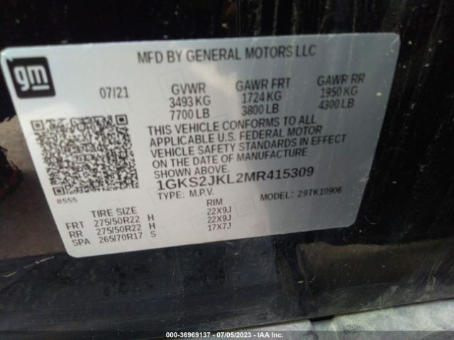 1GKS2JKL2MR415309 GMC YUKON XL DENALI