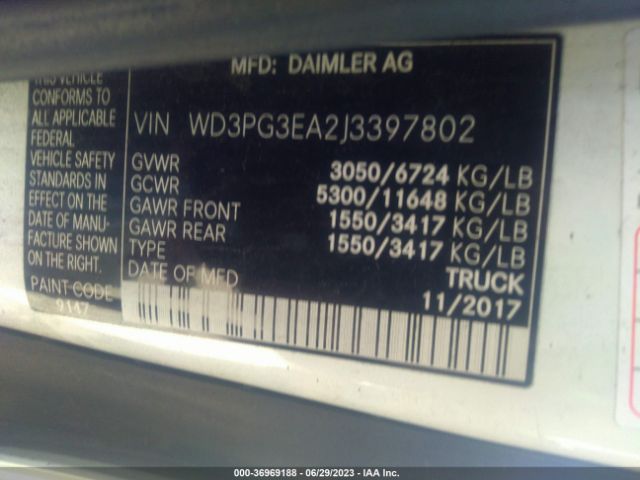 WD3PG3EA2J3397802 Mercedes-Benz METRIS CARGO VAN