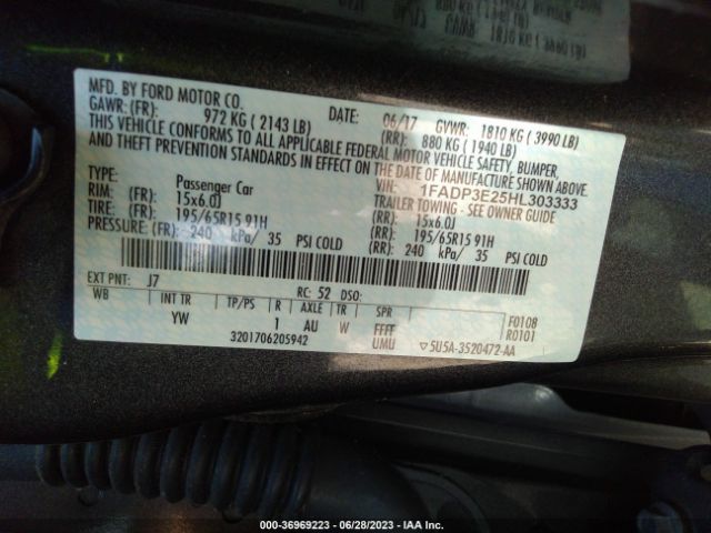 1FADP3E25HL303333 Ford FOCUS S