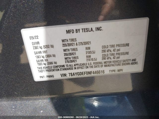 7SAYGDEF0NF446616 Tesla Model Y Performance