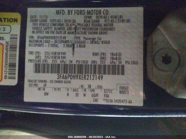 3FA6P0H9XER212149 Ford FUSION SE