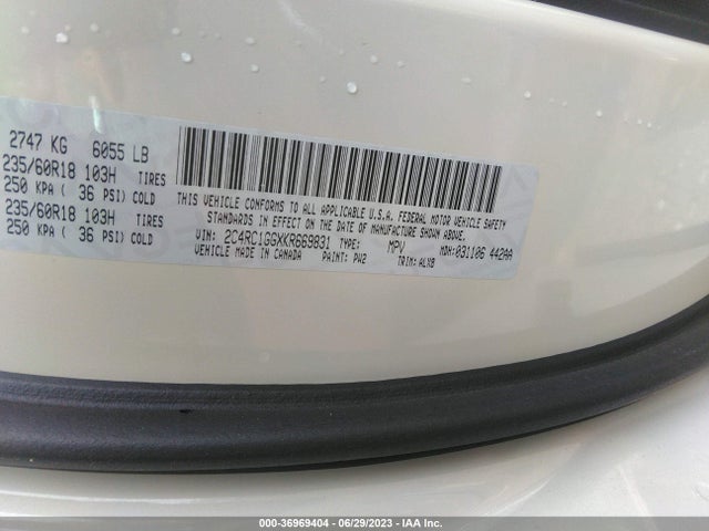 2C4RC1GGXKR669831 Chrysler Pacifica Limited