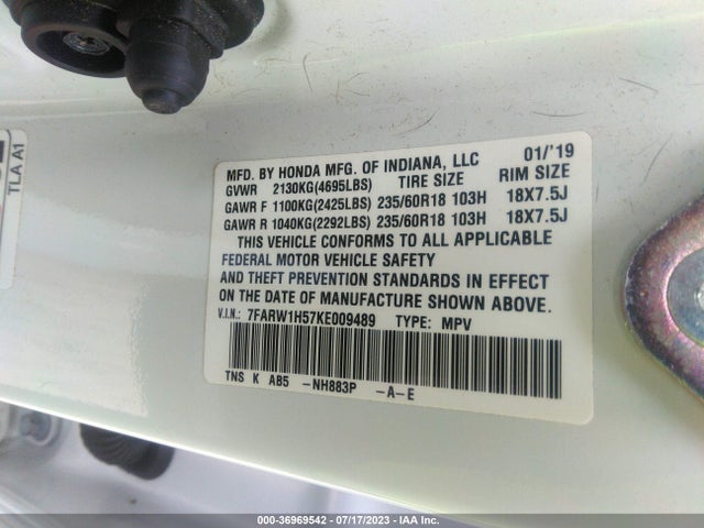 Honda CR-V EX 2019 7FARW1H57KE009489 Image 9