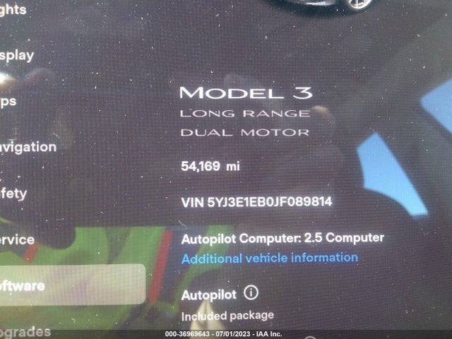 Tesla Model 3 Long Range 2018 5YJ3E1EB0JF089814 Image 14