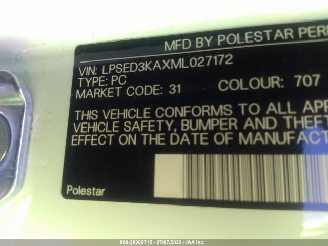 2021 Polestar 2, VIN: LPSED3KAXML027172