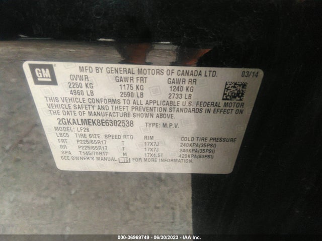 GMC Terrain Sle 2014 2GKALMEK8E6302538 Image 9