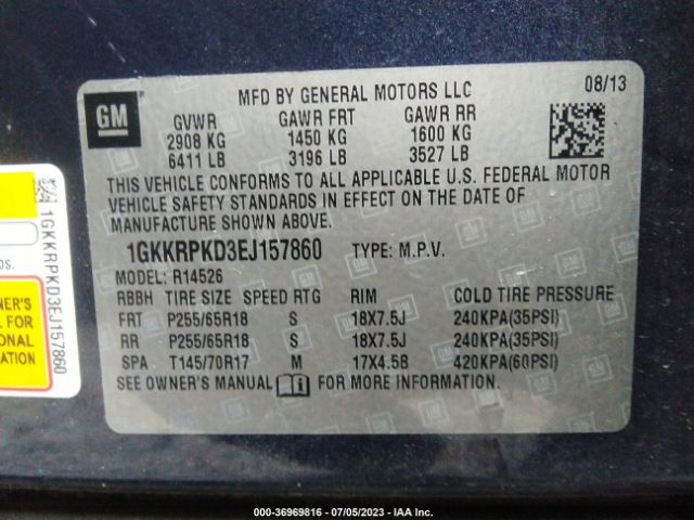 1GKKRPKD3EJ157860 GMC ACADIA SLE