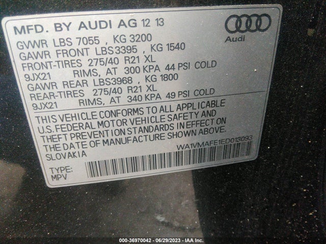 WA1VMAFE1ED013093 Audi Q7 3.0 Tdi Premium