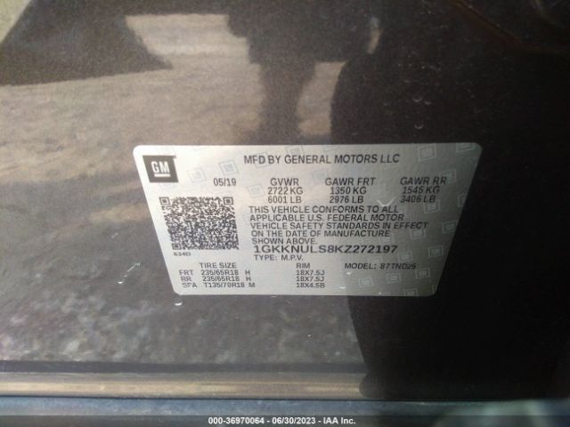 1GKKNULS8KZ272197 GMC ACADIA SLT