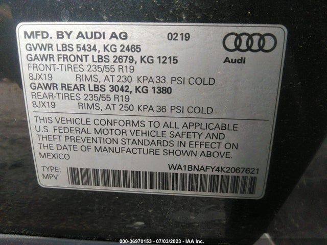 WA1BNAFY4K2067621 Audi Q5 Premium Plus