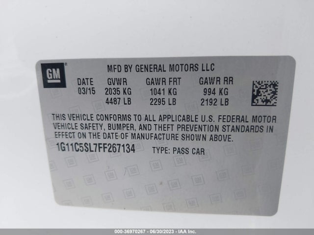 Chevrolet MALIBU LT 2015 1G11C5SL7FF267134 Image 9