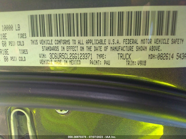 RAM 2500 Tradesman 2016 3C6UR5CL2GG123371 Image 9