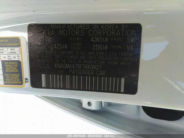 KIA Optima Lx 2015 KNAGM4A76F5663927 Image 14