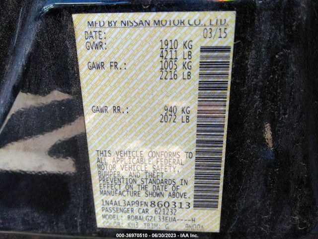 Nissan Altima 2.5 S 2015 1N4AL3AP9FN860313 Image 9