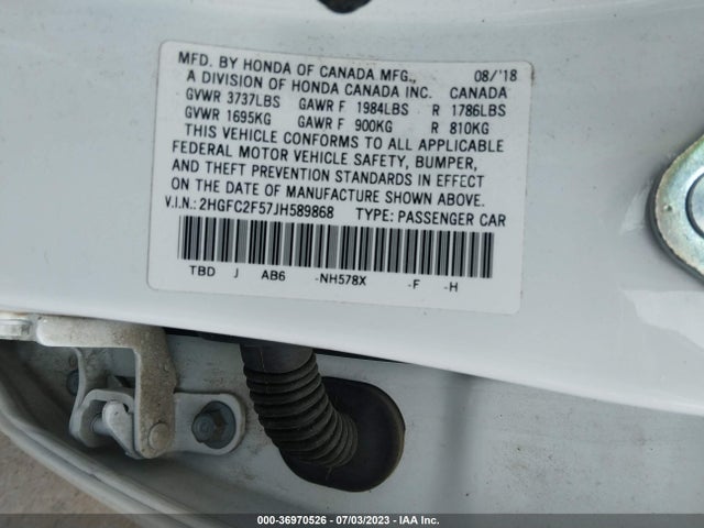 Honda Civic Sedan Lx 2018 2HGFC2F57JH589868 Image 9